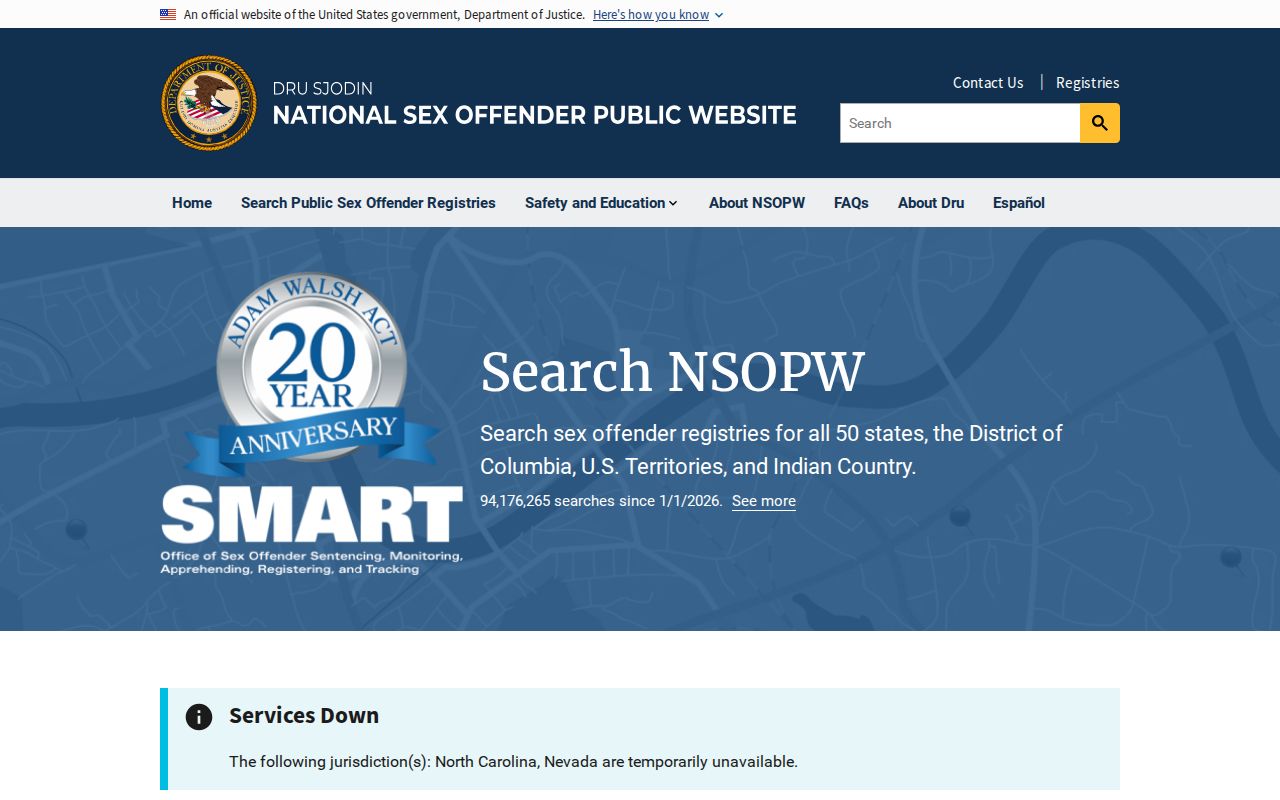 Gloucester County sex offender search using the national NSOPW registry interface